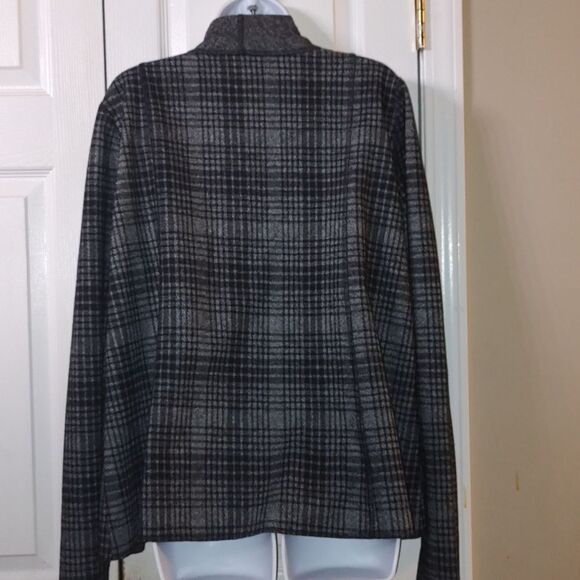 Cameleon black gray wool blend open front cardigan jacket Sz L NWOT - Picture 4 of 5